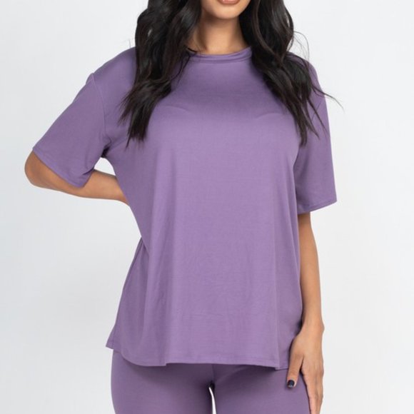 Loose Fit Top and Biker Shorts Set - Picture 3 of 4